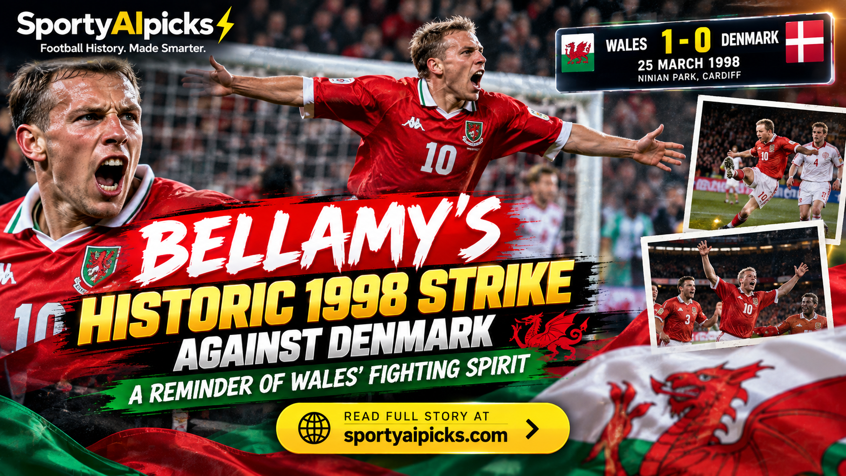 Bellamy's Historic 1998 Strike Against Denmark: A Reminder of Welsh Football Glory Ahead of Nations League Clash